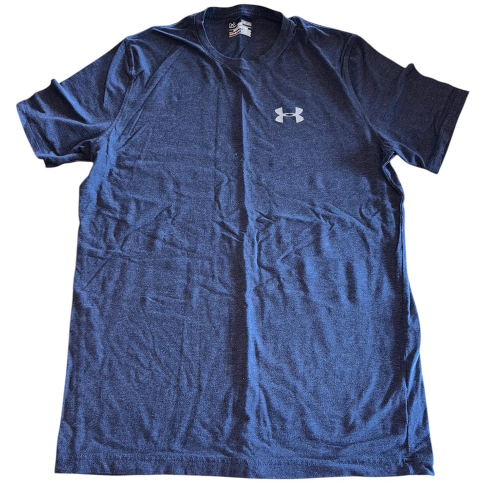 Under Armour Blue Crew Neck Short Sleeve Loose Fit Heat Gear T-Shirt M